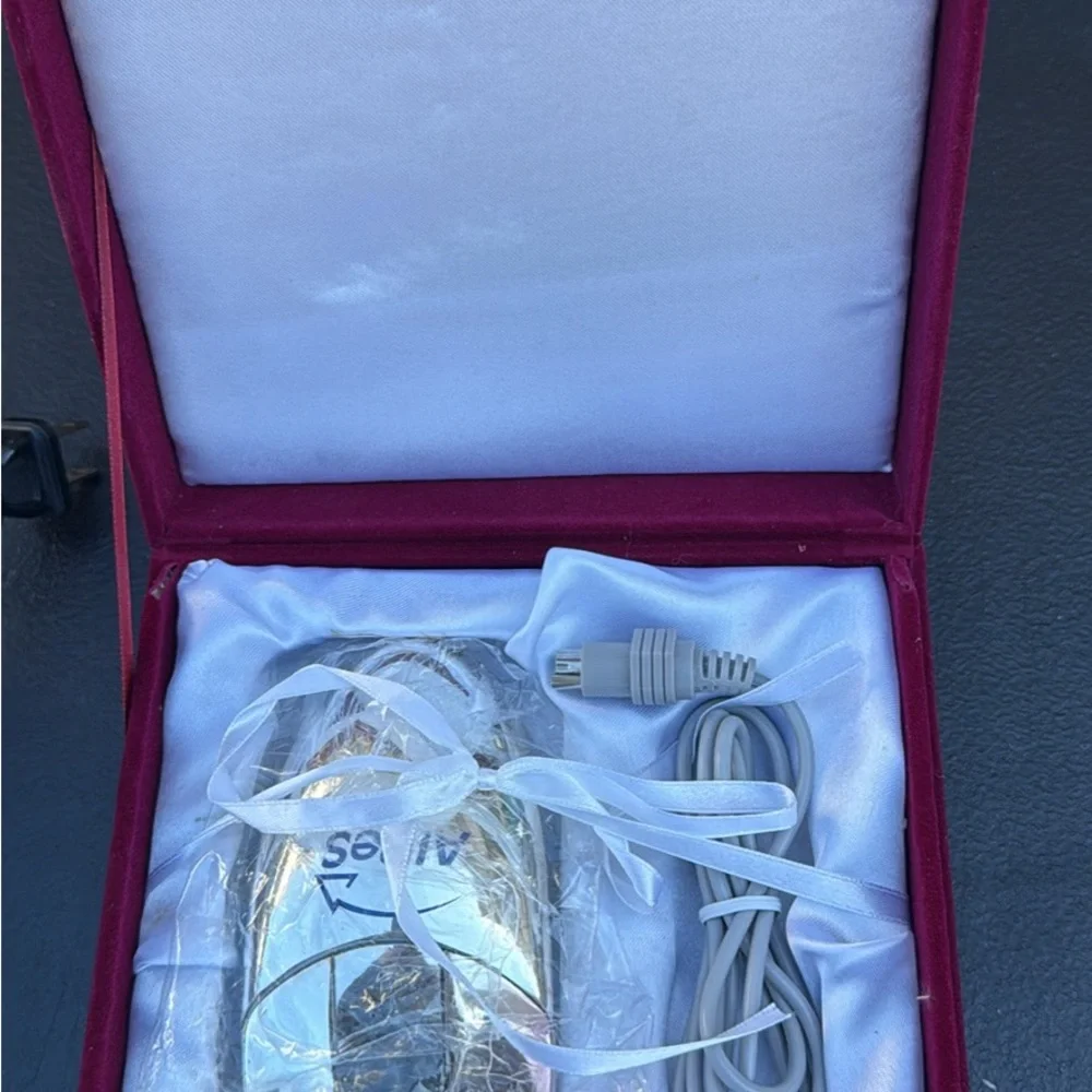 Silver Electronic Device with Cable in Gift Box